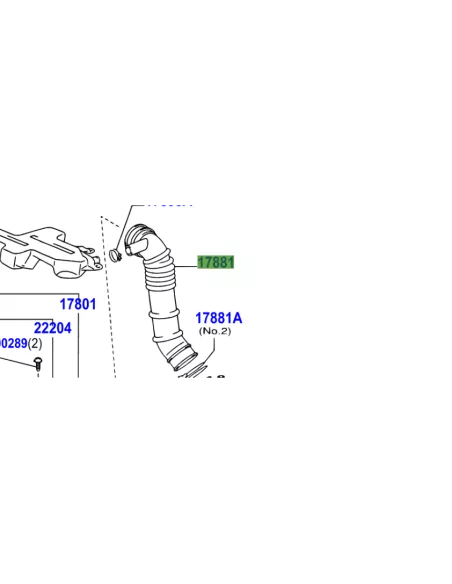 Durite accordéon entre boite à air et turbo KDJ120 KDJ125 TOYOTA -