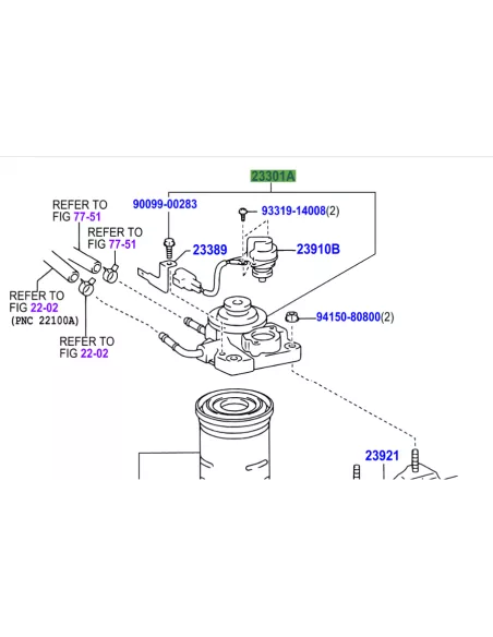 Support filtre gasoil avec emplacement réchauffeur KDJ120 KDJ125