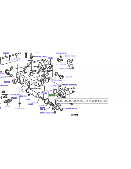 Couvercle temporisateur surcaleur de pompe à injection 2LT2 DENSO -