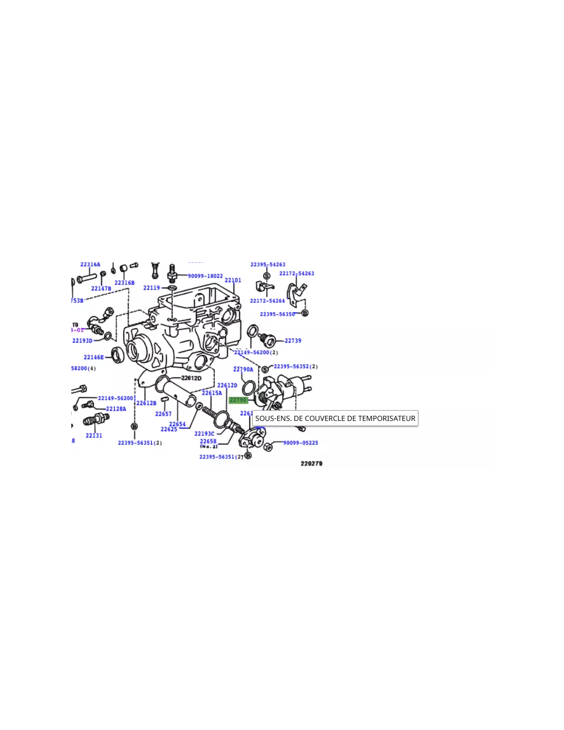 Couvercle temporisateur surcaleur de pompe à injection 2LT2 DENSO -