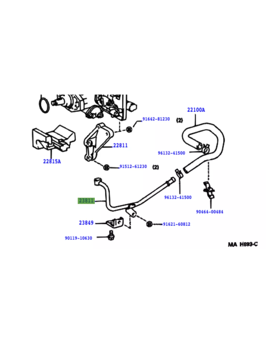 Conduite rigide arrivée gasoil pompe à injection HDJ80 24s TOYOTA -
