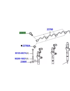 Vis creuse de rampe de retour d'injecteur KDJ9 KDJ12 163cv TOYOTA - 2