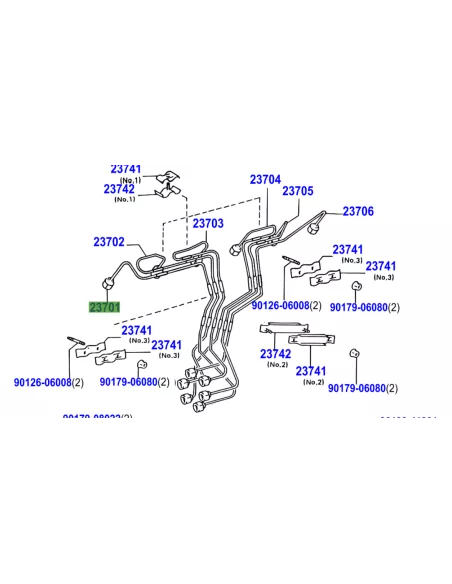 Conduite rigide haute pression injecteur No1 HZJ TOYOTA - accessoire