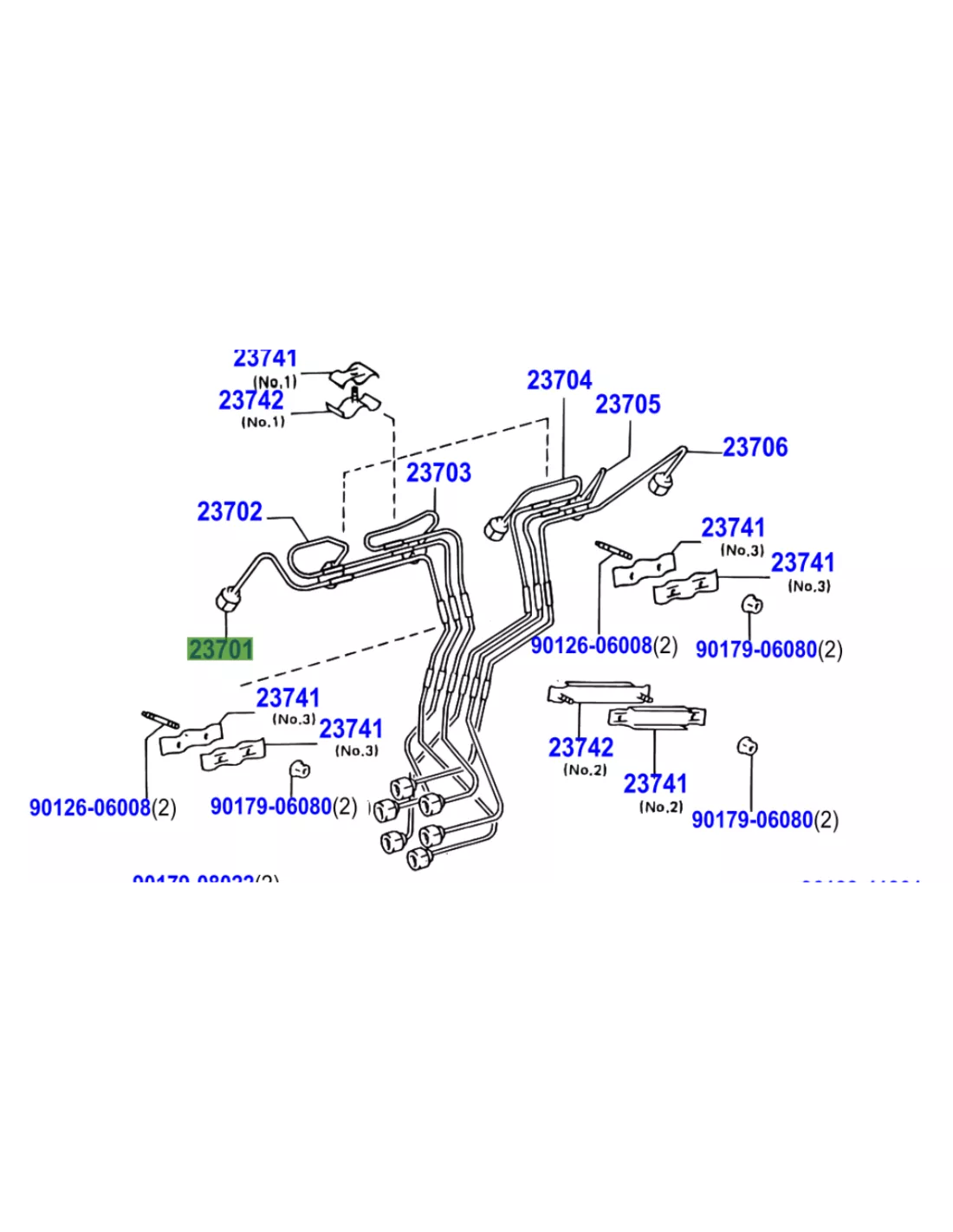 Conduite rigide haute pression injecteur No1 HZJ TOYOTA - accessoire