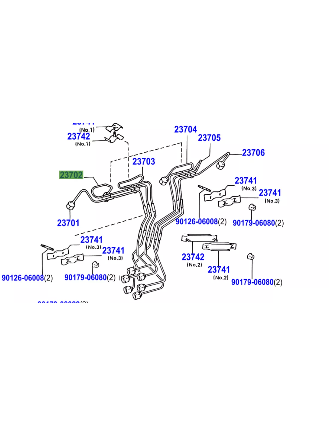 Conduite rigide haute pression injecteur No2 HZJ TOYOTA - accessoire