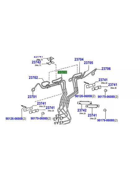 Conduite rigide haute pression injecteur No3 HZJ TOYOTA - accessoire