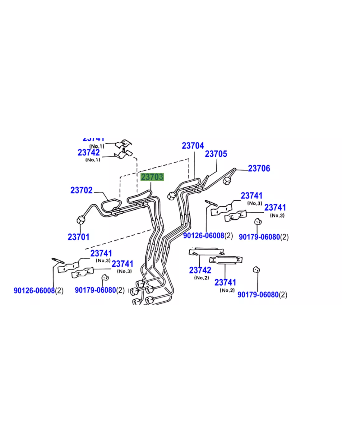 Conduite rigide haute pression injecteur No3 HZJ TOYOTA - accessoire