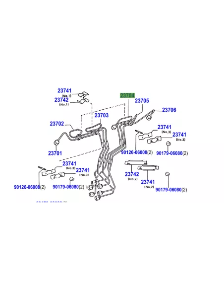 Conduite rigide haute pression injecteur No4 HZJ TOYOTA - accessoire