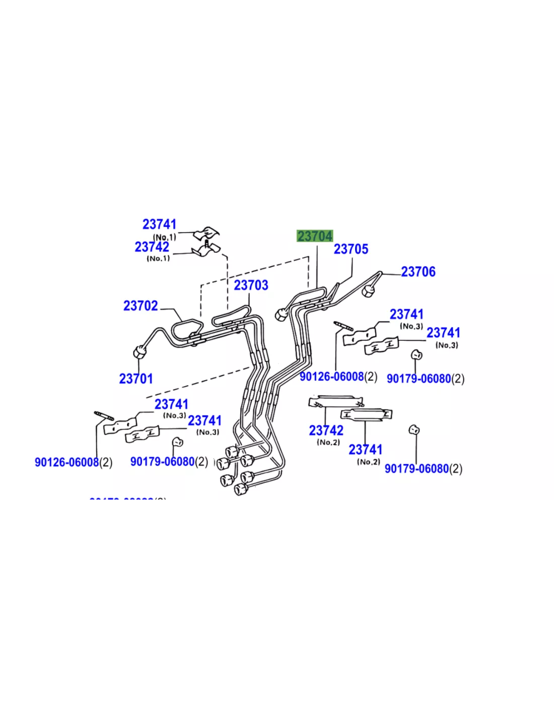 Conduite rigide haute pression injecteur No4 HZJ TOYOTA - accessoire