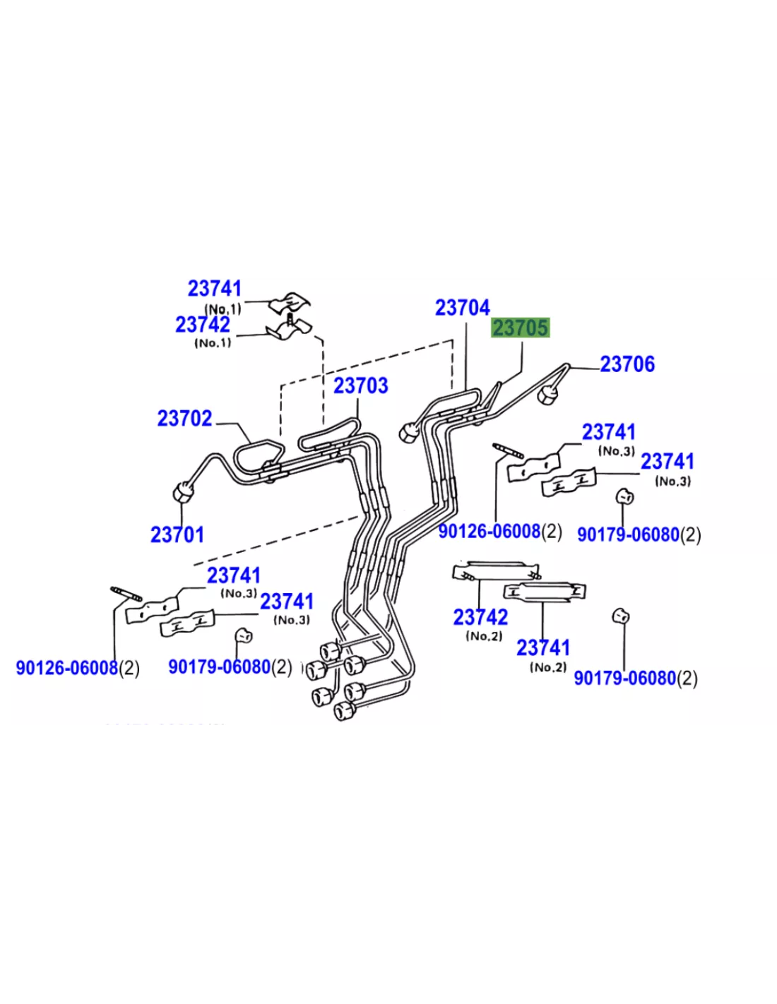 Conduite rigide haute pression injecteur No5 HZJ TOYOTA - accessoire