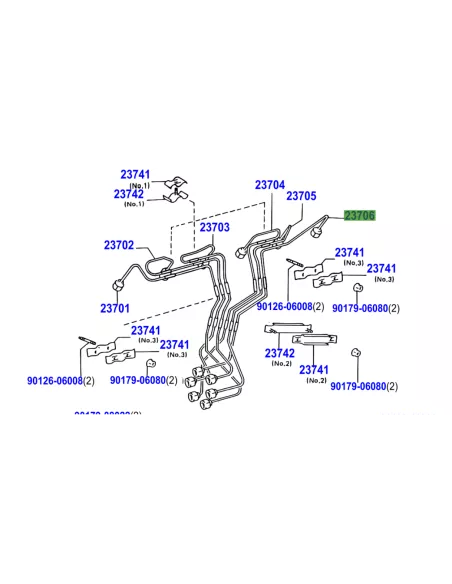 Conduite rigide haute pression injecteur No3 HZJ TOYOTA - accessoire