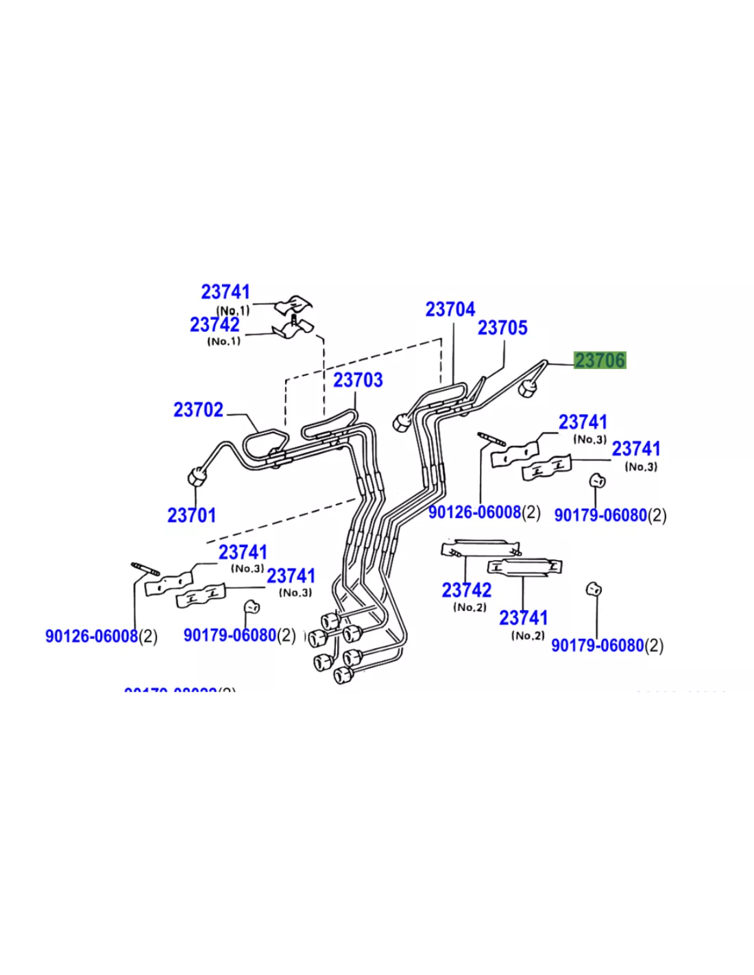 Conduite rigide haute pression injecteur No3 HZJ TOYOTA - accessoire