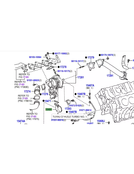 Receveur huile turbo droit VDJ200 TOYOTA - accessoire 4x4