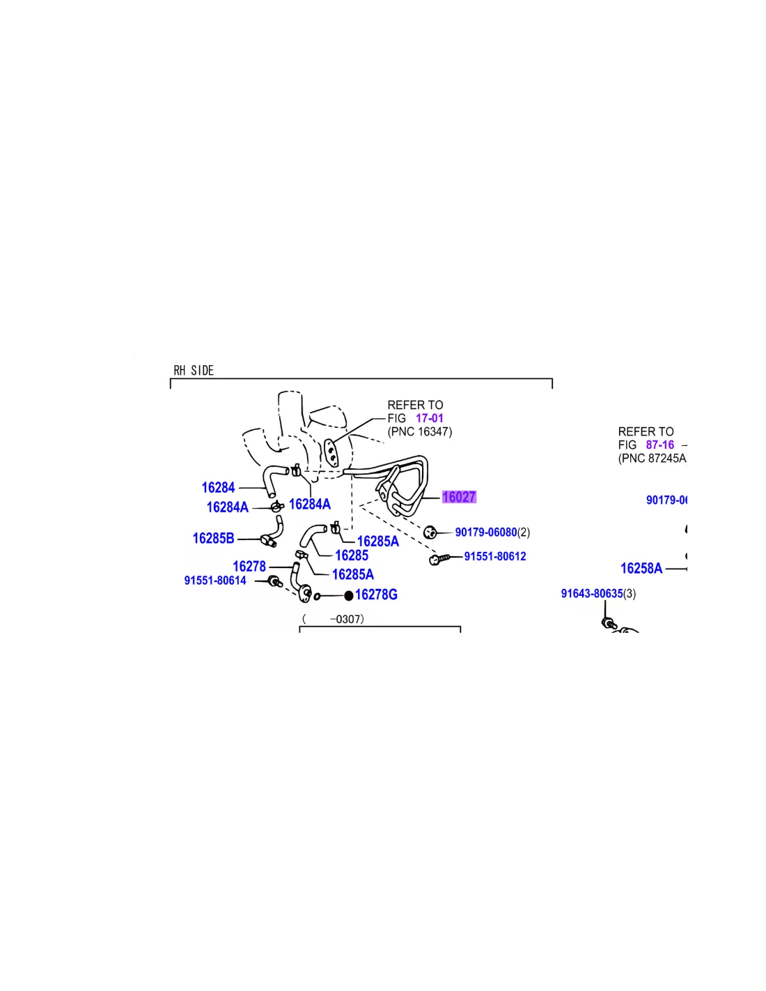 Conduite rigide refroidissement turbo sur turbo KDJ12 166cv TOYOTA -