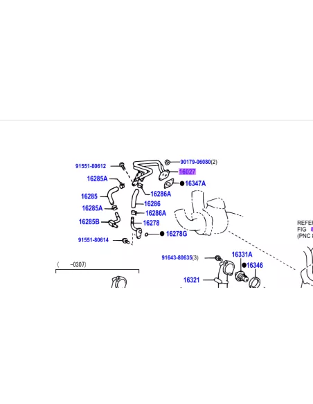 Conduite rigide refroidissement turbo sur turbo KZJ7 KZJ9 TOYOTA -