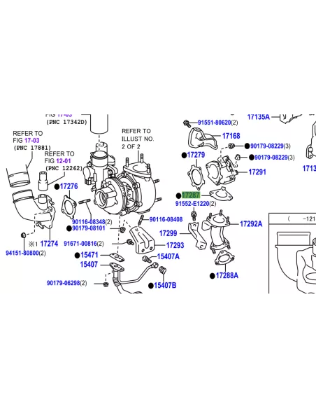 Joint entre coude échappement turbo et descente de turbo KDJ15 190cv
