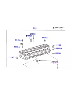 Culasse nue Land Cruiser HZJ78 HZJ79 - avec guides de soupapes TOYOTA