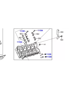 Culasse nue gauche VDJ200 286cv - avec guides de soupape TOYOTA -
