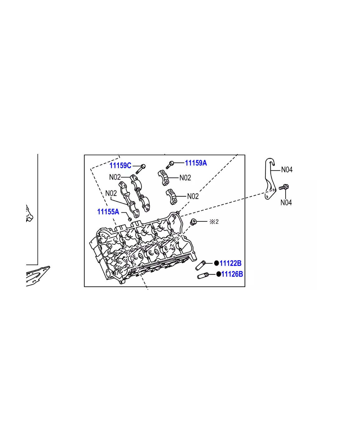Culasse nue gauche VDJ200 286cv - avec guides de soupape TOYOTA -