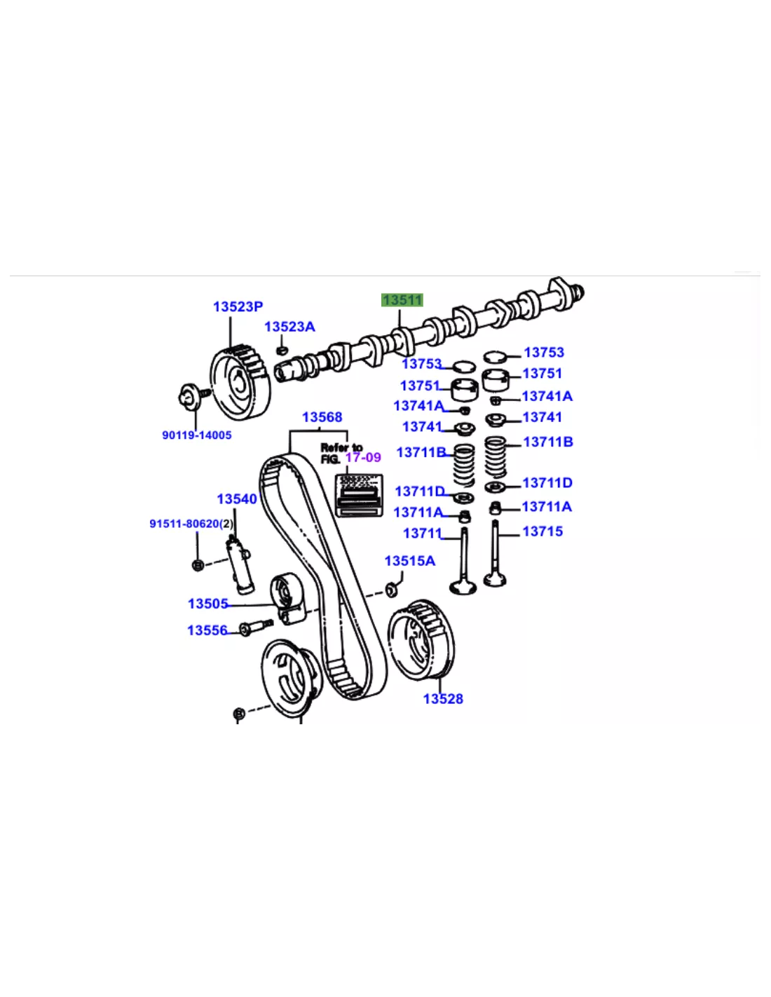 Arbre à cames KZJ7 KZJ9 TOYOTA - accessoire 4x4