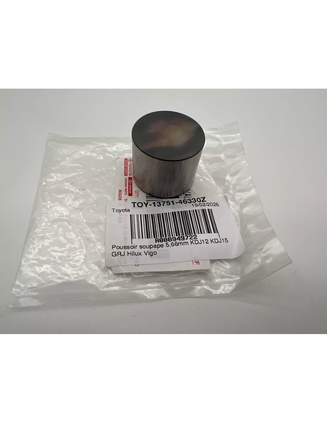 Poussoir soupape 5 66mm KDJ12 KDJ15 GRJ Hilux Vigo TOYOTA -