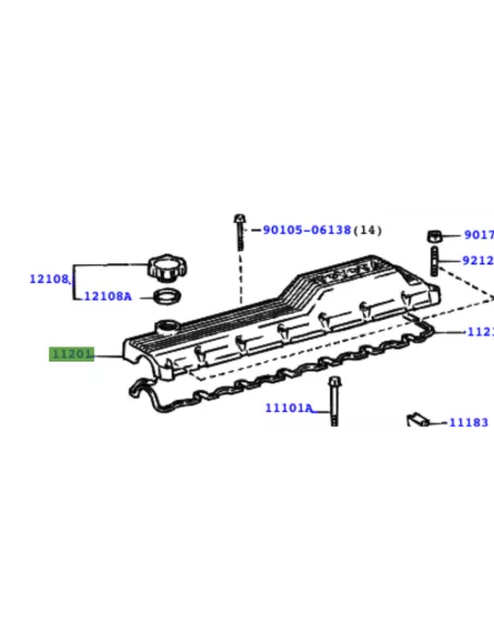 Cache culbuteur HZJ7 HDJ80 12s - noir TOYOTA - accessoire 4x4