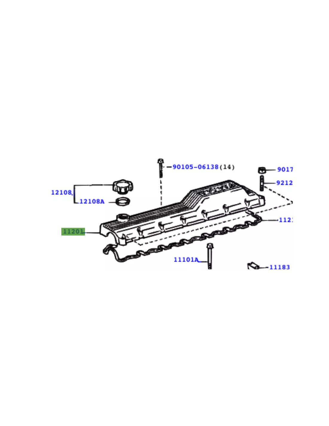 Cache culbuteur HZJ7 HDJ80 12s - noir TOYOTA - accessoire 4x4