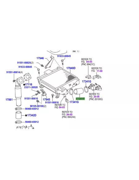 Durite entrée air entre intercooler et admission KDJ12 166cv TOYOTA -