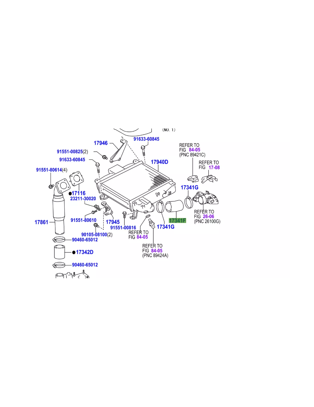 Durite entrée air entre intercooler et admission KDJ12 166cv TOYOTA -