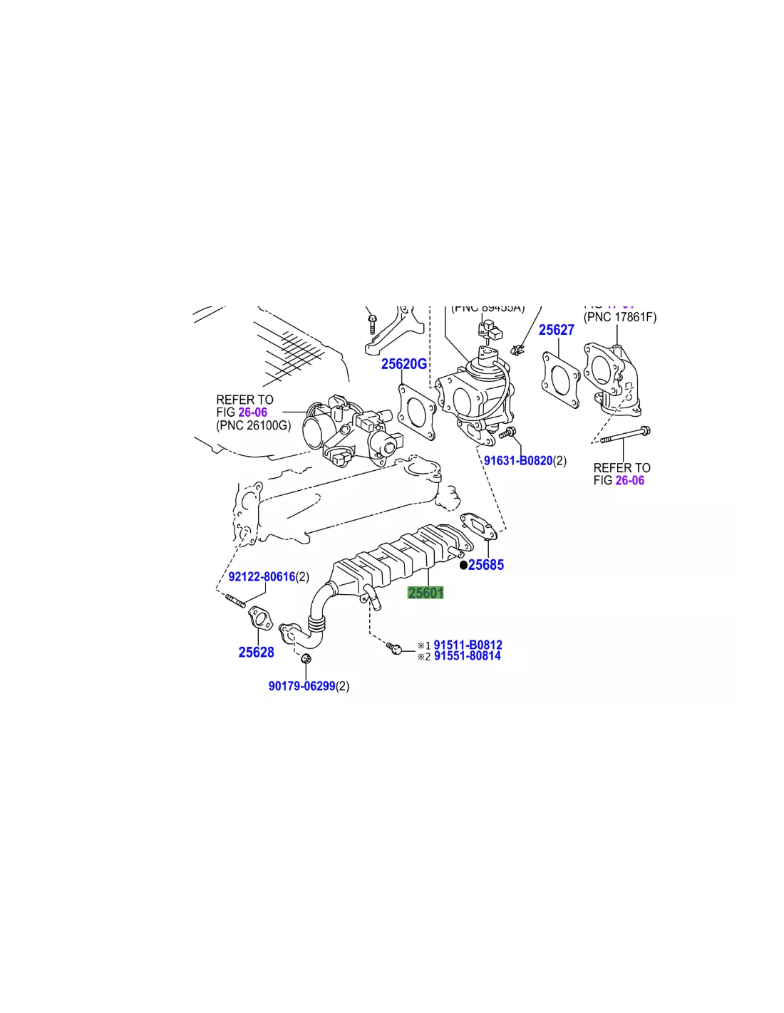 Refroidisseur EGR recirculation gaz échappement KDJ12 166cv TOYOTA -
