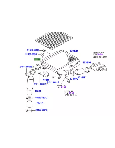 Joint triangulaire intercooler KDJ90 KDJ95 TOYOTA - accessoire 4x4