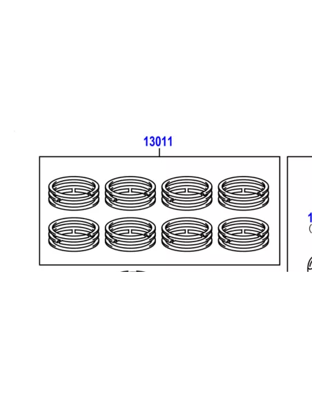 Jeu de segments pour 8 pistons VDJ200 TOYOTA - accessoire 4x4
