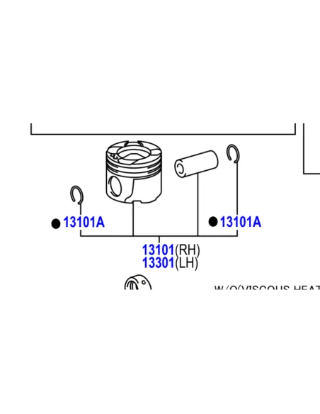 Piston moteur rangée cylindres droite VDJ200 - Marquage B - Cote