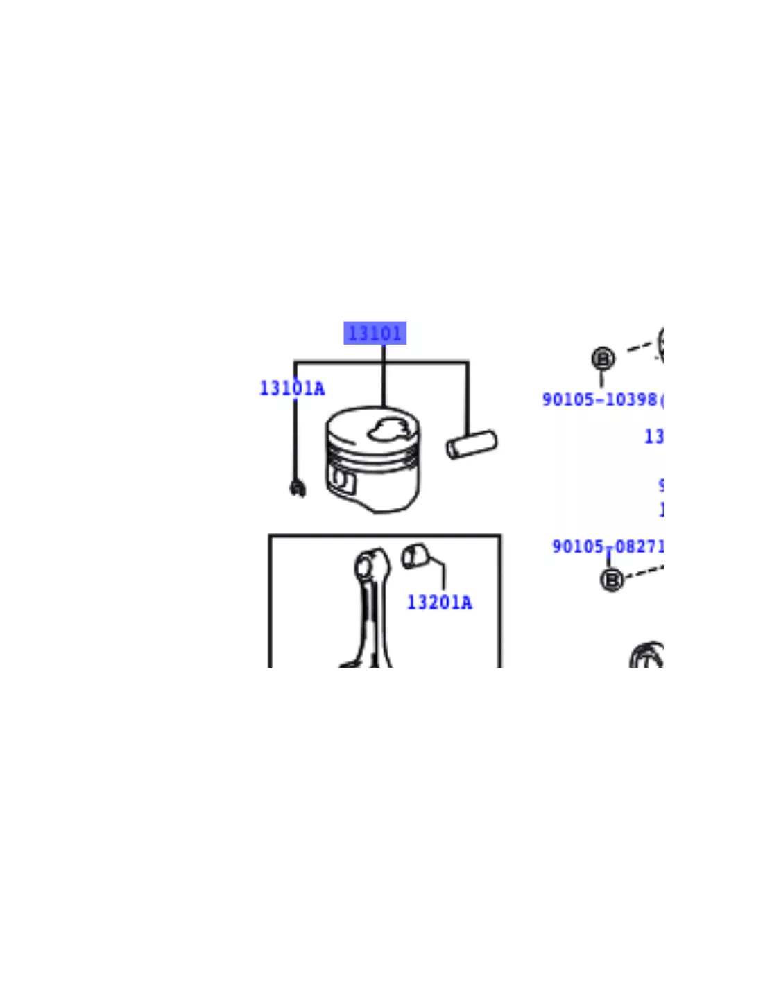Piston moteur KZJ7 KZJ9 - Marquage 2 - Cote standard TOYOTA -