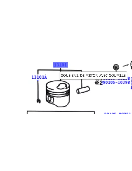 Piston moteur KZJ7 KZJ9 - Cote réparation 0.50 TOYOTA - accessoire 4x4