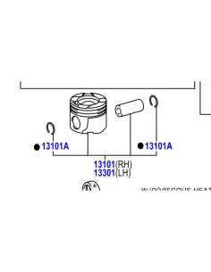 Piston moteur rangée cylindres gauche VDJ200 - Marquage B - Cote