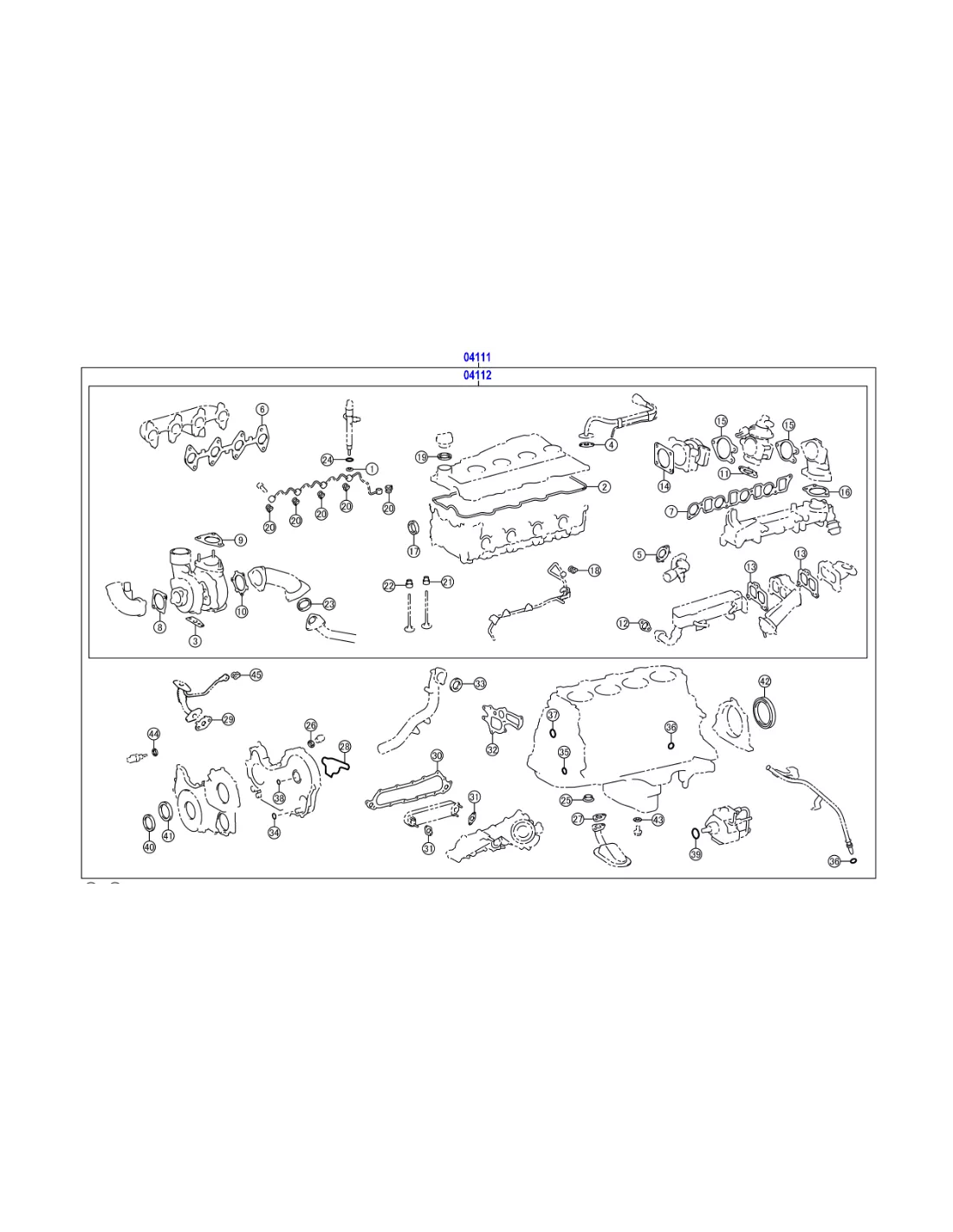 Pochette de joints moteur complète KDJ150 190cv TOYOTA - accessoire