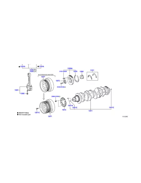 Poulie damper de vilebrequin VDJ200 TOYOTA - accessoire 4x4