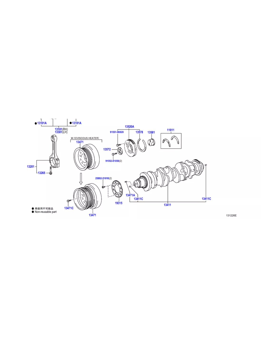 Poulie damper de vilebrequin VDJ200 TOYOTA - accessoire 4x4