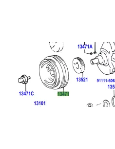 Poulie damper vilebrequin de courroies KZJ7 KZJ9 TOYOTA - accessoire
