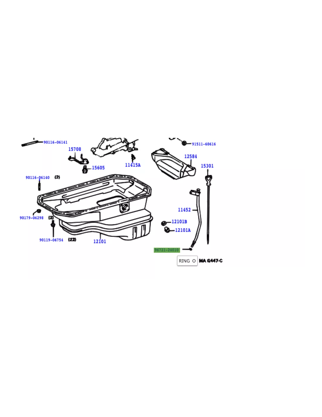 Joint torique de guide de jauge à huile moteur TOYOTA - accessoire 4x4