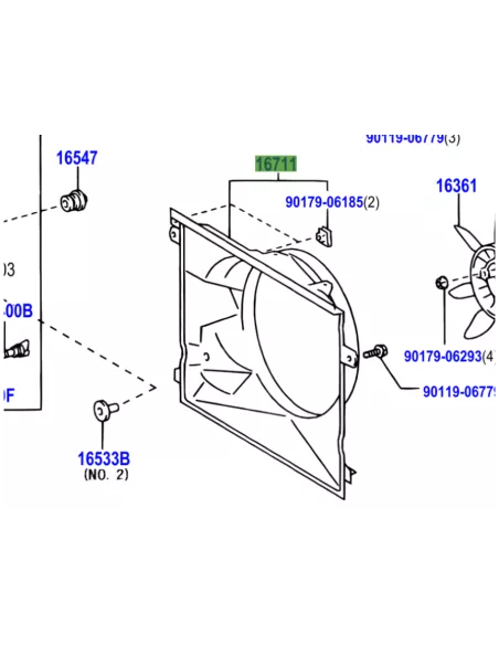 Buse radiateur tunnel hélice visco coupleur ventilateur KDJ120 KDJ125