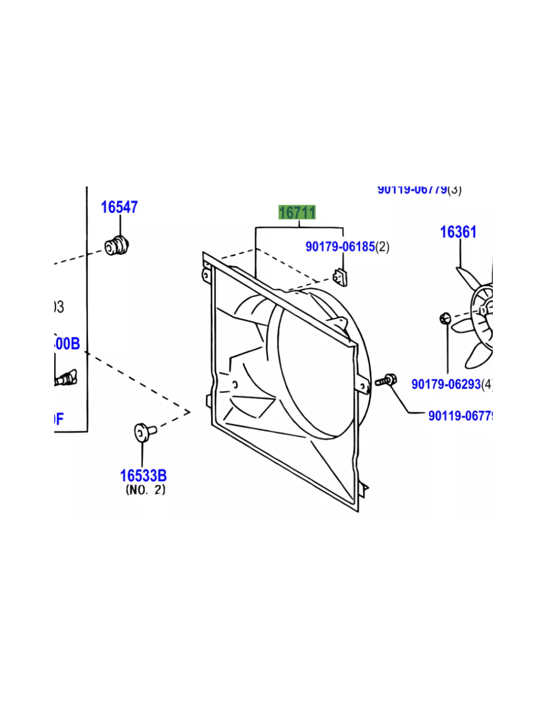 Buse radiateur tunnel hélice visco coupleur ventilateur KDJ120 KDJ125
