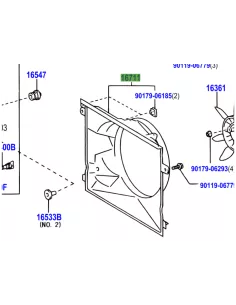 Buse radiateur tunnel hélice visco coupleur ventilateur KDJ150 KDJ155