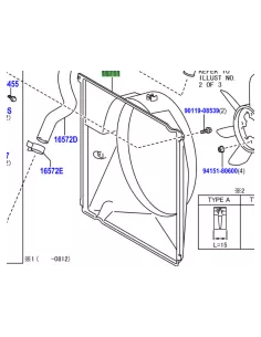 Buse radiateur tunnel hélice visco coupleur ventilateur VDJ200 TOYOTA