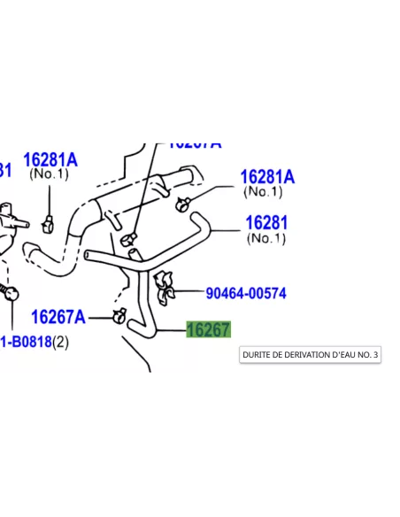 Durite de refroidissement sur refroidisseur EGR KDJ9 KDJ12 163cv