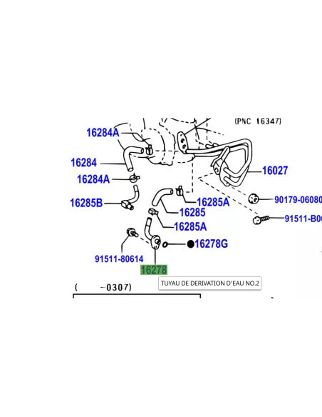 Tuyau piquage liquide refroidissement turbo sur le bloc KZJ KDJ