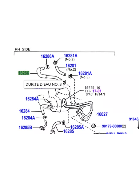 Durite de refroidissement turbo KDJ9 KDJ12 163cv TOYOTA - accessoire
