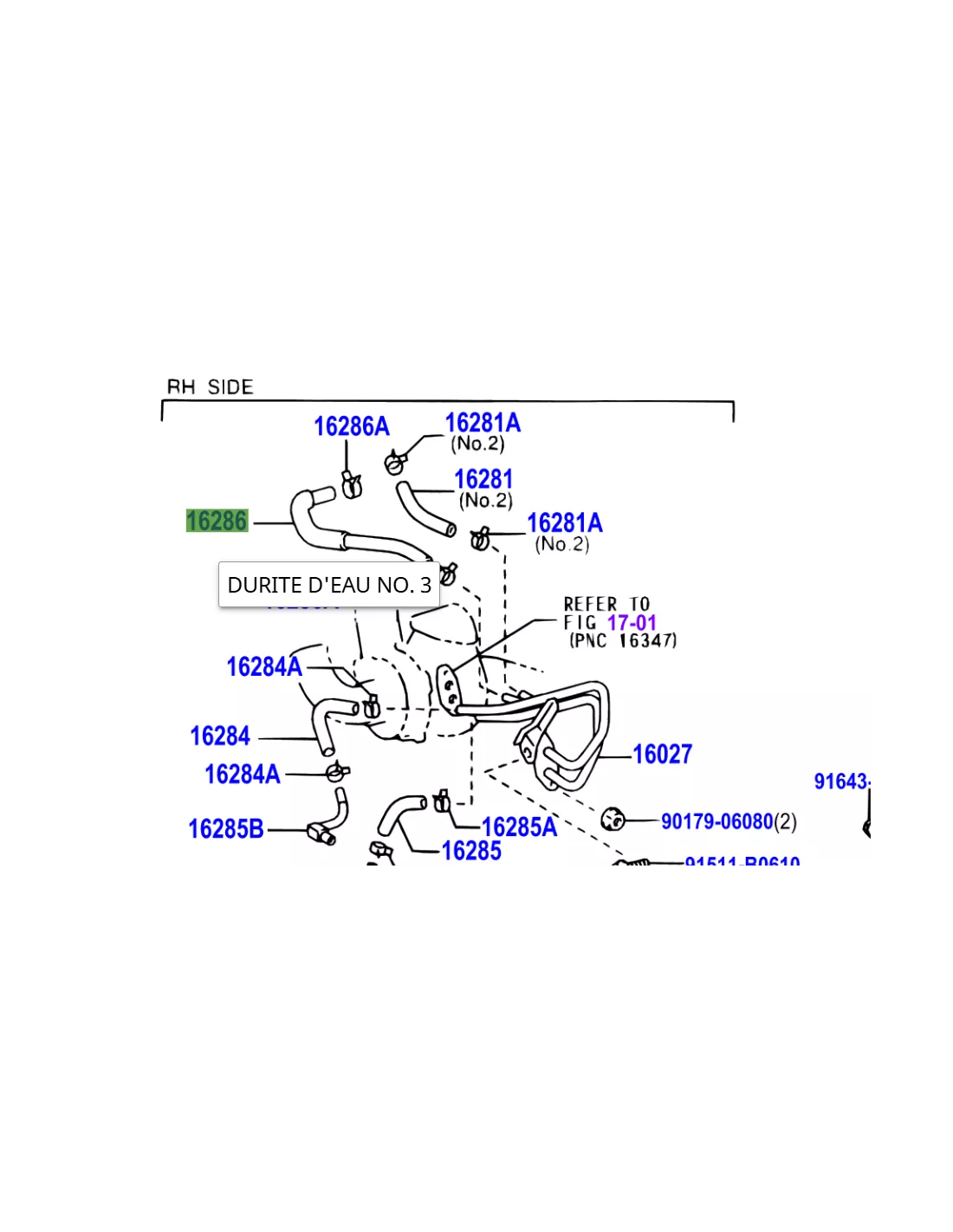 Durite de refroidissement turbo KDJ9 KDJ12 163cv TOYOTA - accessoire