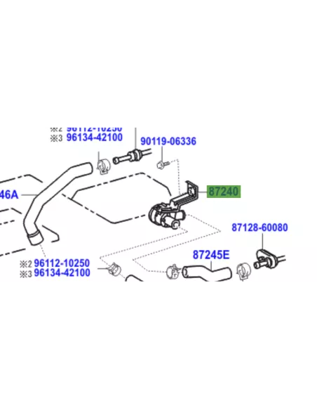 Robinet de chauffage HZJ7 TOYOTA - accessoire 4x4